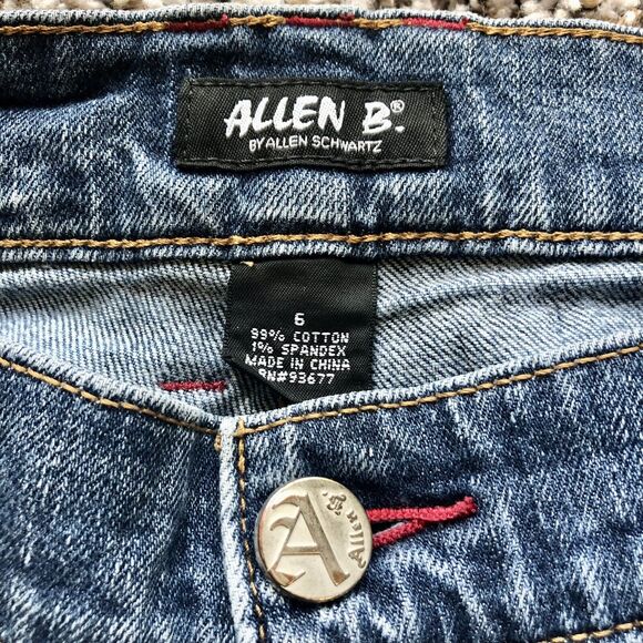 ALLEN B. by Allen Schwartz Jeans 6 Blue Mid Rise Retro Vintage Ankle Zip - Picture 3 of 13